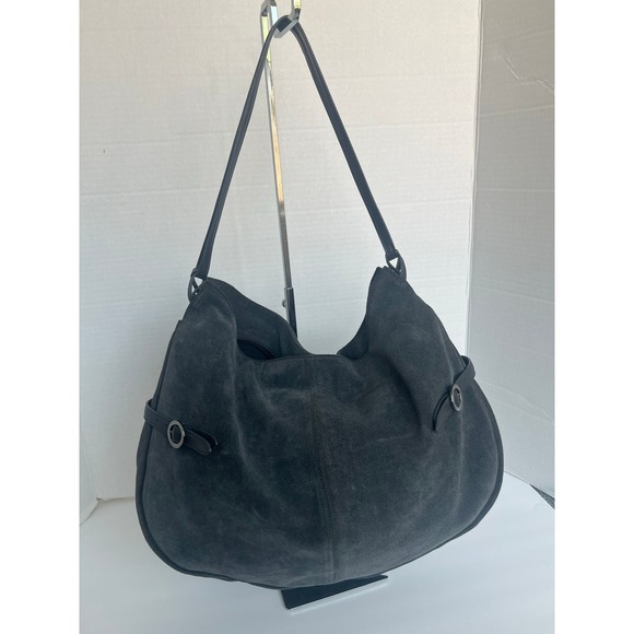 Anteprima Handbags - Anteprima Suede Shoulder Bag Women Large Gray Excellent Hobo Tote Purse